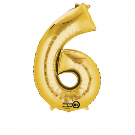 Baloane cifre folie 100 cm - Balon folie cifra 6 auriu 100 cm
