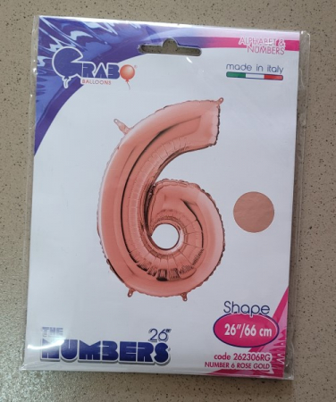Balon folie cifra 6 rose gold 66 cm [4]
