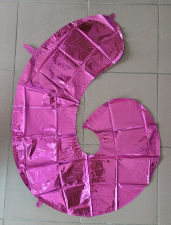 Balon folie cifra 6 roz 66cm [1]