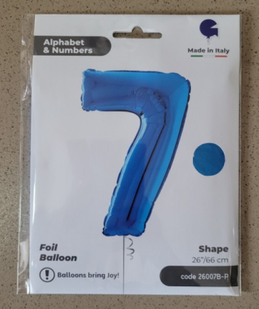 Balon folie cifra 7 albastru 66cm [3]