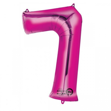 Baloane folie - Balon folie cifra 7 roz 66cm