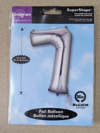 Balon folie cifra 7 argintiu 100 cm [3]