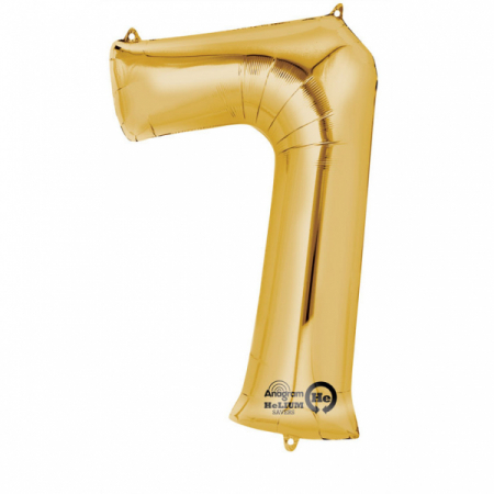 Baloane cifre folie 100 cm - Balon folie cifra 7 auriu 100 cm