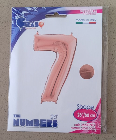 Balon folie cifra 7 rose gold 66 cm [4]