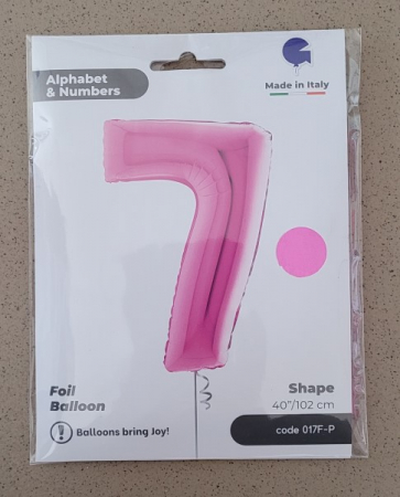 Balon folie cifra 7 roz 100 cm [1]