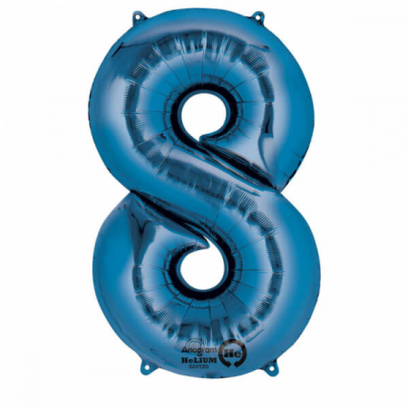 Baloane folie - Balon folie cifra 8 albastru 66cm