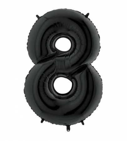 Baloane cifre folie 100 cm - Balon folie cifra 8 negru 102 cm