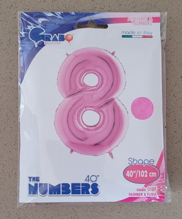 Balon folie cifra 8 roz 100 cm [3]