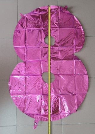 Balon folie cifra 8 roz 66cm [2]