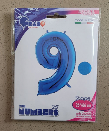 Balon folie cifra 9 albastru 66cm [3]