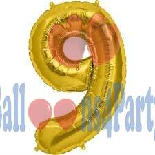 Balon folie cifra 9 auriu 40cm [4]