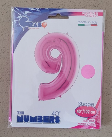 Balon folie cifra 9 roz 100 cm [1]