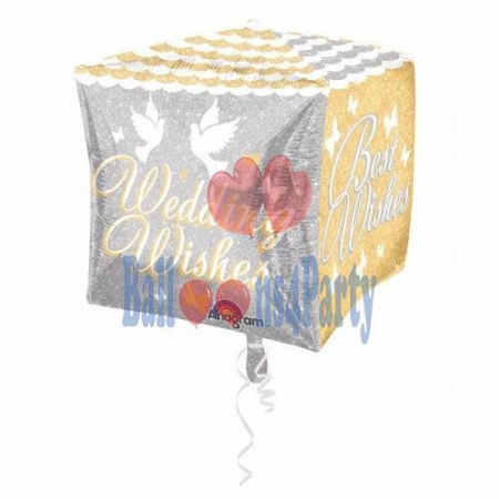 Balon folie cub nunta Best wedding wishes 38 x 38cm [1]