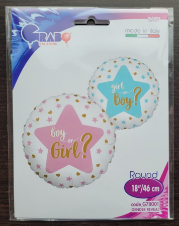 Balon folie Dezvaluire sex / Gender reveal / Boy or Girl 46 cm [4]