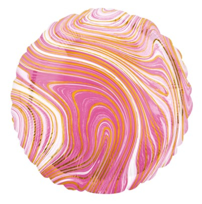 Baloane folie - Balon folie efect marbelz / marmura roz 43 cm