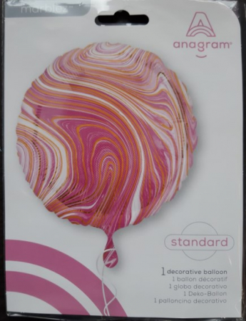Balon folie efect marbelz / marmura roz 43 cm [2]