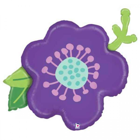 Baloane folie pentru petreceri tematice - Balon folie floare mov 99 cm