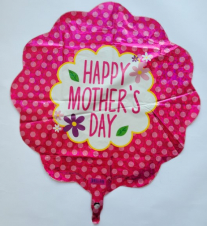 Balon folie floare roz Happy Mother Day / Ziua Mamei 45 cm [1]