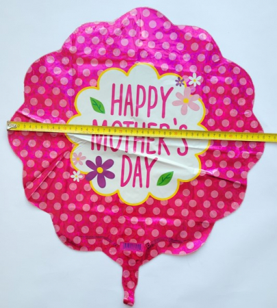 Balon folie floare roz Happy Mother Day / Ziua Mamei 45 cm [2]