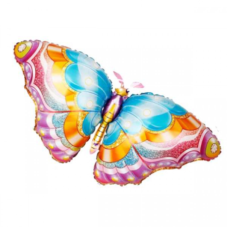 Fluturi - Baloane & Decoratiuni - Balon folie fluture albastru 98 x 48 cm