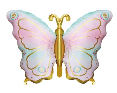 Petreceri tematice - Decoratiuni & accesorii - Balon folie fluture auriu 79 x 53 cm