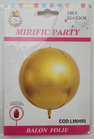Balon folie Glob Sfera orbz auriu 55 * 25 cm [2]