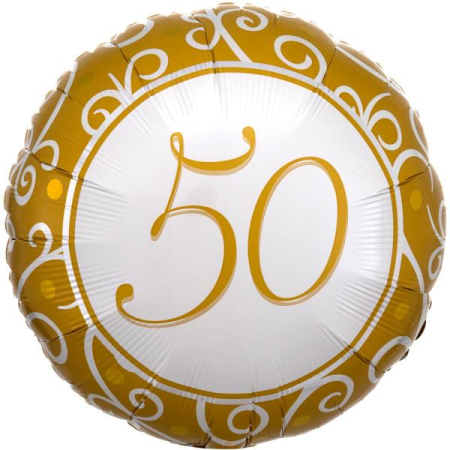 Promotii - Balon folie imprimat 50 ani auriu 45cm