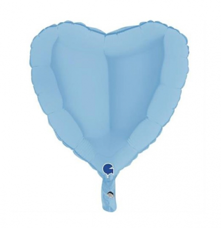 Sonic - Balon folie inima albastru deschis mat 46 cm