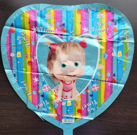 Balon Folie Inima Masha si Ursul Cadouri, 46 cm, L18034 [1]