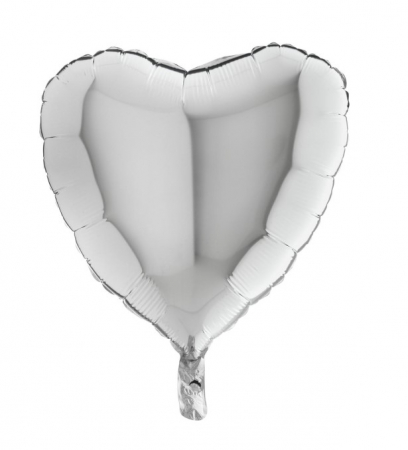 Cerere in casatorie - Decoratiuni - Balon folie inima argintie 24 cm