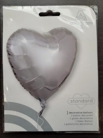 Balon folie Inima Argintie 45 cm [2]