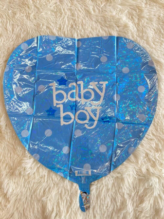 Balon folie inima holografic sclipici Baby Boy 46 cm [1]