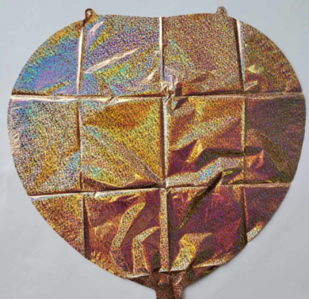 Balon folie inima holograma rose gold 45 cm [1]
