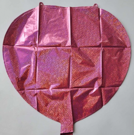 Balon folie inima holograma roz 45 cm [1]
