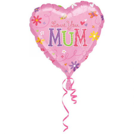 Petreceri tematice - Decoratiuni & accesorii - Balon folie inima LoveYou Mum 43 cm