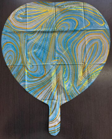 Balon Folie Inima marble albastru 45cm [1]
