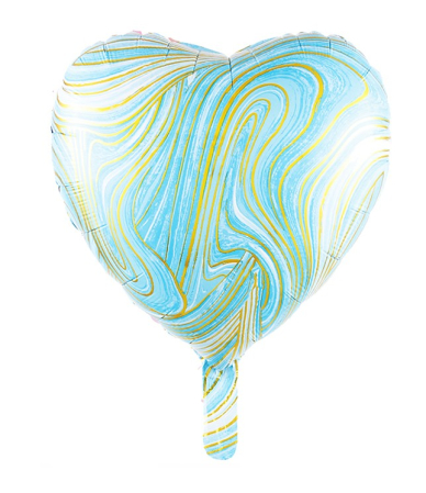 Petreceri tematice - Decoratiuni & accesorii - Balon Folie Inima marble albastru 45cm