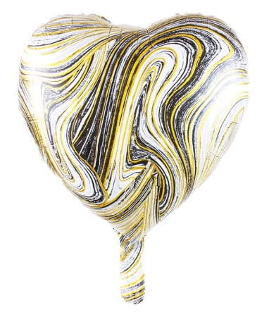 Petreceri tematice - Decoratiuni & accesorii - Balon Folie Inima marble negru 45cm