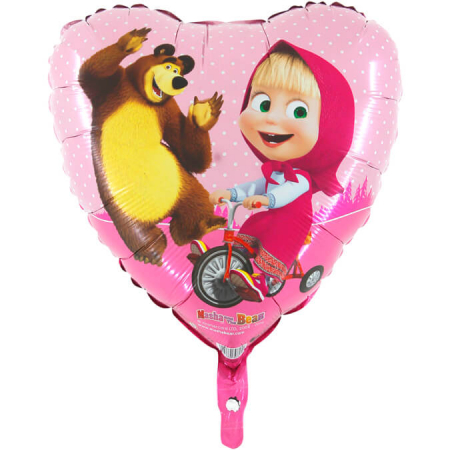 Balon folie inima Masha si Ursul 46 cm [0]