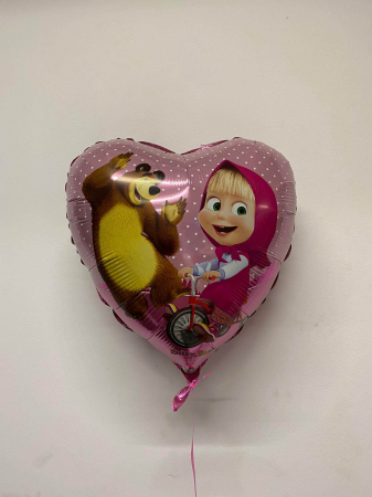 Import EmagMarketplace - Balon folie inima Masha si Ursul 46 cm