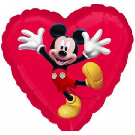 Baloane colorate din folie - Balon folie inima Mickey Mouse 43 cm
