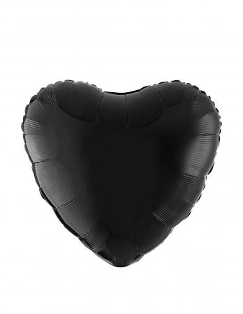 Baloane folie stelute & inimioare - Balon folie inima neagra 46 cm
