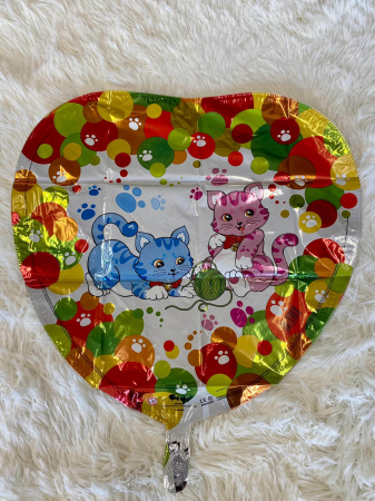 Balon folie inima pisici roz si albastre 46 cm [1]