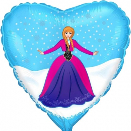 Baloane colorate din folie - Balon folie inima Printesa Ana Frozen 45 cm