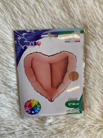 Balon folie inima rose gold 46 cm [3]
