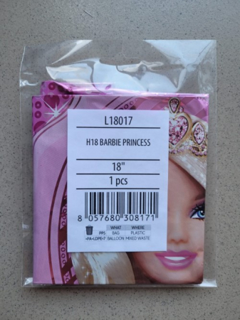 Balon folie inima roz Barbie 43 cm [2]