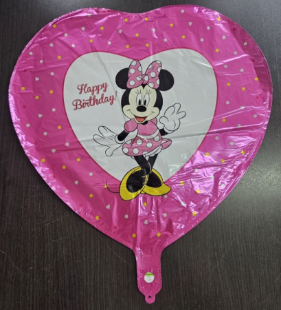 Balon folie inima roz Minnie Happy Birthday 43 cm [1]