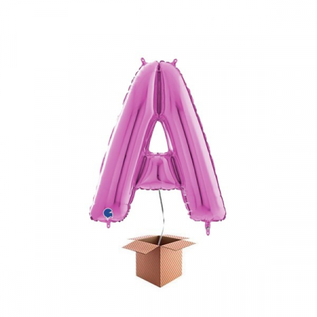 Baloane litere din folie 66 cm - roz pudrat - Balon folie litera A Roz 66 cm