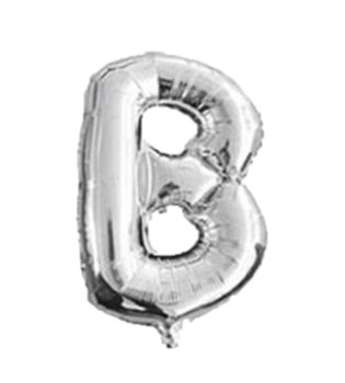 Baloane folie - Balon folie litera B argintiu 40cm