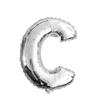 Baloane folie - Balon folie litera "C" argintiu 40 cm
